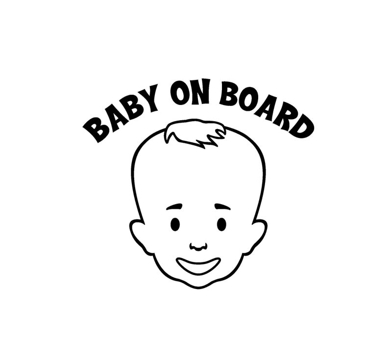 Baby on Board Svg Baby Face Svg Kid Svg Cut Files DXF PNG Etsy