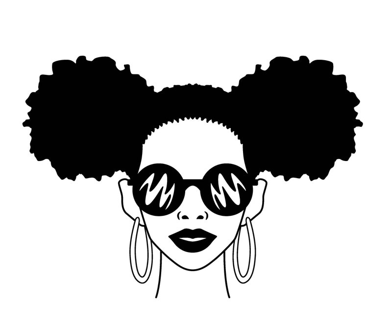 Afro Lady With Glasses SVG