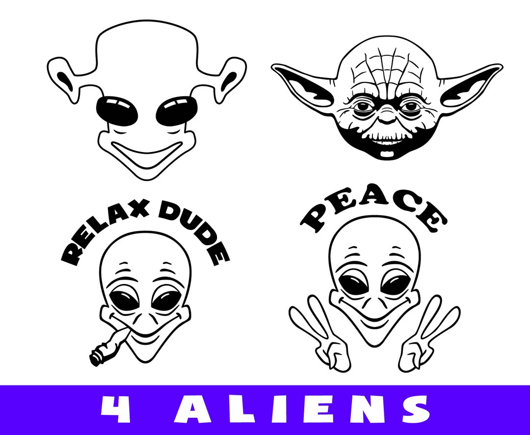 Alien Svg, UFO SVG, Area 51, Files for Cricut Silhouette, DXF, Logo ...