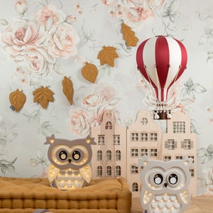 White - Red Decorative Balloon | Hot Air Balloon | Fabric Air Balloon | Kids wall decoration | Christmas Ballon Decoration |Baby shower gift