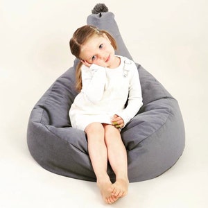 Pouf poire pour enfants | Petit pouf pour enfants | Pouf de sol | Grand pouf de repos | Coussin de sol | Pouf poire / Chaise longue bohème