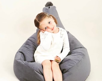 Pouf pour enfants | Petit pouf pour enfants | Pouf de sol | Grand pouf pour le repos | Coussin de sol | Fauteuil poire / chaise longue Boho