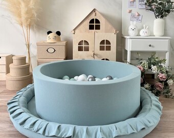 Ball Pit - Dusty Mint + 300 Balls included (colour of your choice)