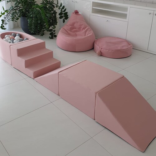 Climbing Foam Play Set With Ball Pit 100 Balls Own Color Mix Etsy