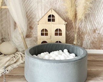 Velour Ball Pit + 200 Balls included - Gray