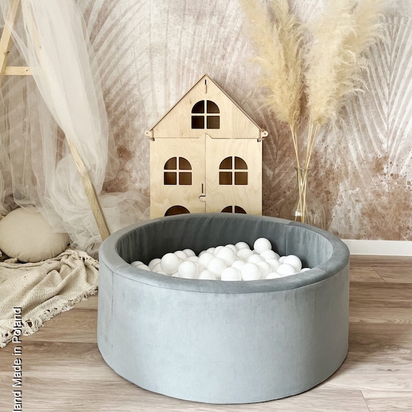 Velour Ball Pit + 200 Balls included - Gray