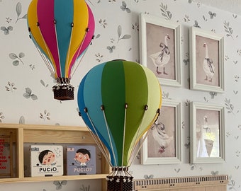 Regenbogen-Mehrfarben-Dekorationsballon | Heißluftballon | Luftballon aus Stoff | Wanddekoration für Kinder | Ballondekoration | Geschenk zur Babyparty