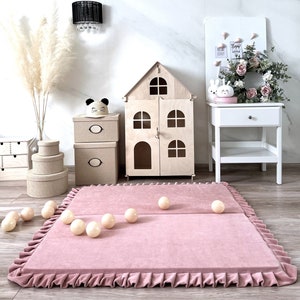 Large Velvet Foldable Play Mat, Padded Play Mat, Play Mat for children, Kids activity matt, Floor Game Mat, Play Mat, Baby carpet