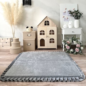 Large Velvet Foldable Play Mat, Padded Play Mat, Play Mat for children, Kids activity matt, Floor Game Mat, Play Mat, Baby carpet