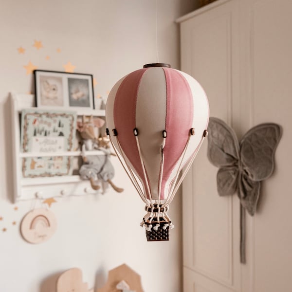 Powder Pink - Cream Decorative Balloon | Hot Air Balloon | Fabric Air Balloon | Kids wall decoration | Ballon Decoration | Baby shower gift