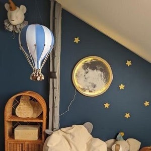 Blue - White Decorative Balloon | Hot Air Balloon | Fabric Air Balloon | Kids wall decoration | Ballon Decoration | Baby shower gift