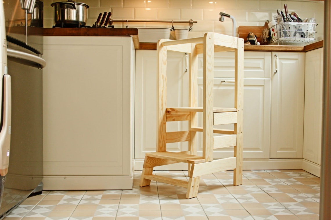 Adjustable Kitchen Helper Stool Child Kitchen Stool Etsy