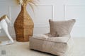 Corduroy Beige Bean Bag Chair for Kids | Floor Pouf | Boho Lounger | Large Kids Seat | Cozy Playroom Cushion | Bean Bag Chair