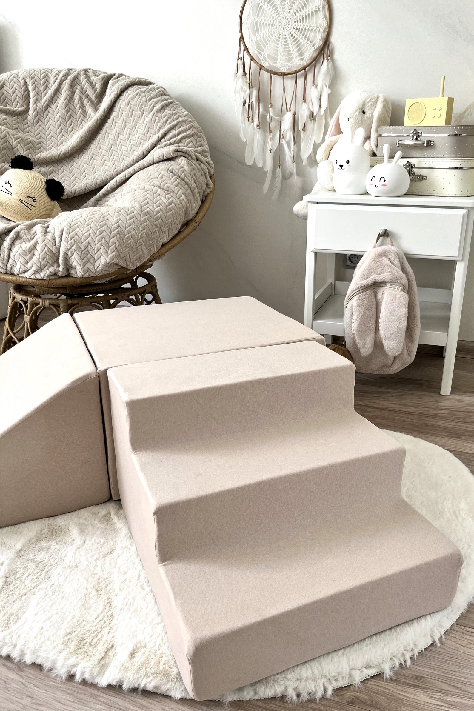 Beige Climbing Foam Play Set With Large Square Ball Pit 400 Etsy