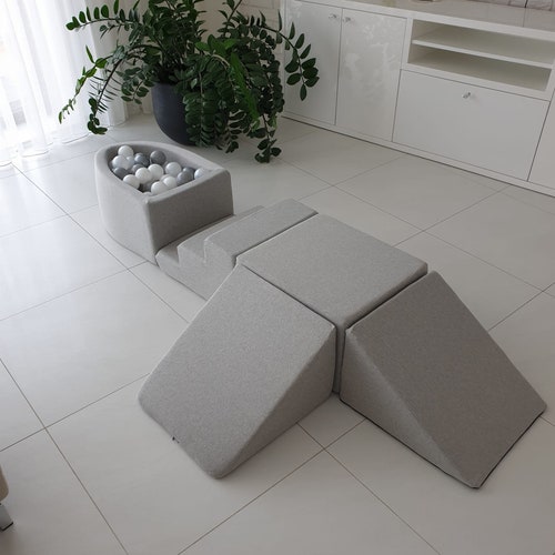 Climbing Foam Play Set With Ball Pit 100 Balls Own Color Mix Etsy