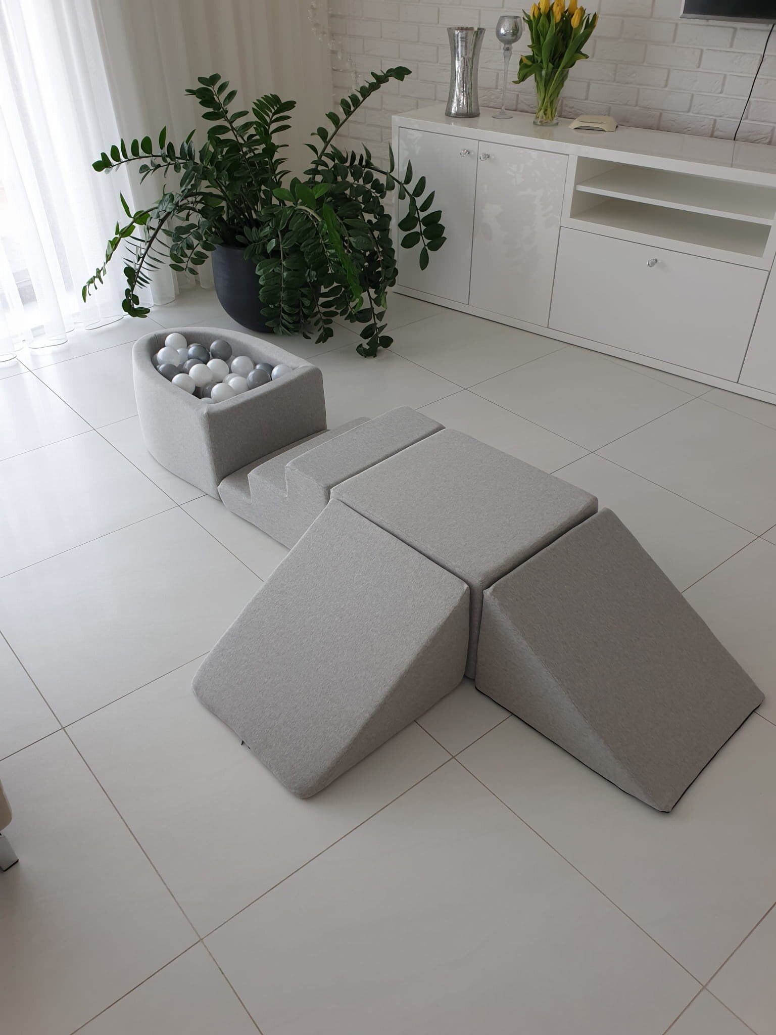 Climbing Foam Play Set With Ball Pit 100 Balls Own Color Mix Etsy Canada