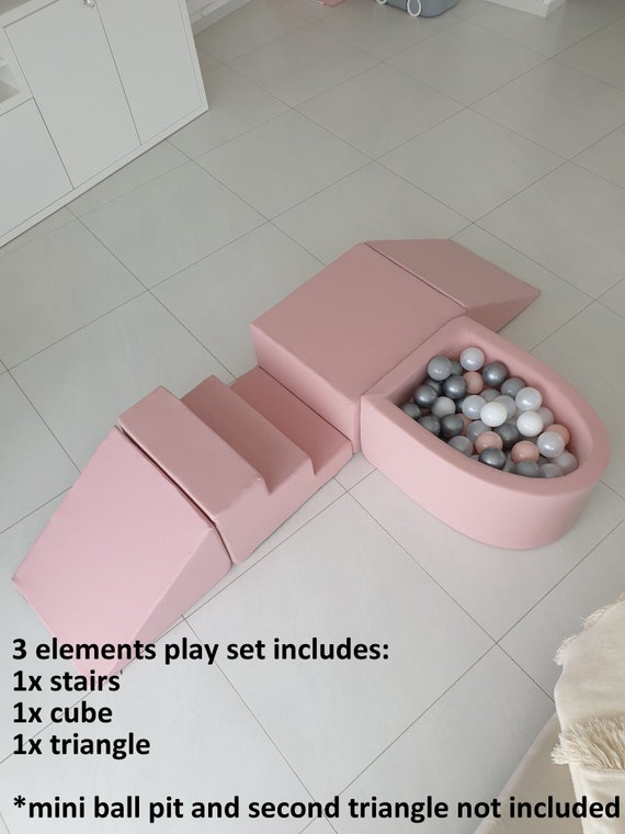 Buy MEOWBABY� Soft Play Equipment for Toddlers - Safe Climbing Toy, 3  Elements Kids Indoor Playground Blocks, Baby Foam Playset, Velvet, Powder  Pink