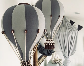 Light Gray-Dark Gray Decorative Balloon | Hot Air Balloon | Fabric Air Balloon | Kids wall decoration | Ballon Decoration | Baby shower gift