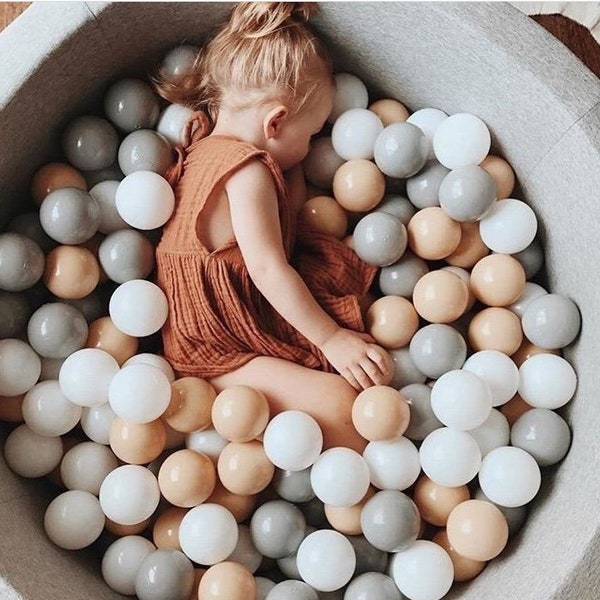 Ball-Pit Round +200 Balls included  Baby Foam Round Ball Pit, Ball Pit Toddler, Ball Pit Foam, Ball Pit Kids