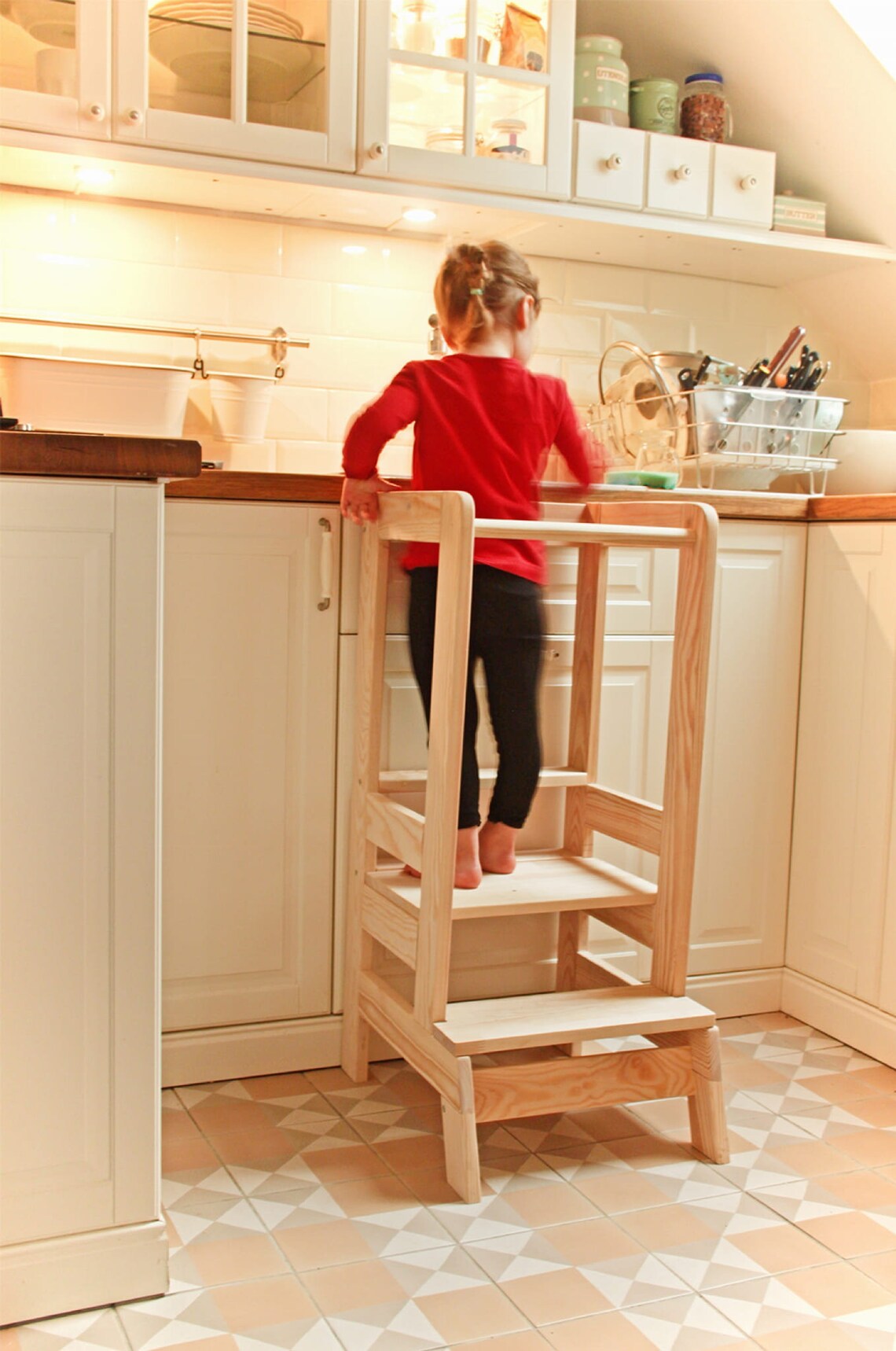 Adjustable Kitchen Helper Stool Child Kitchen Stool Etsy