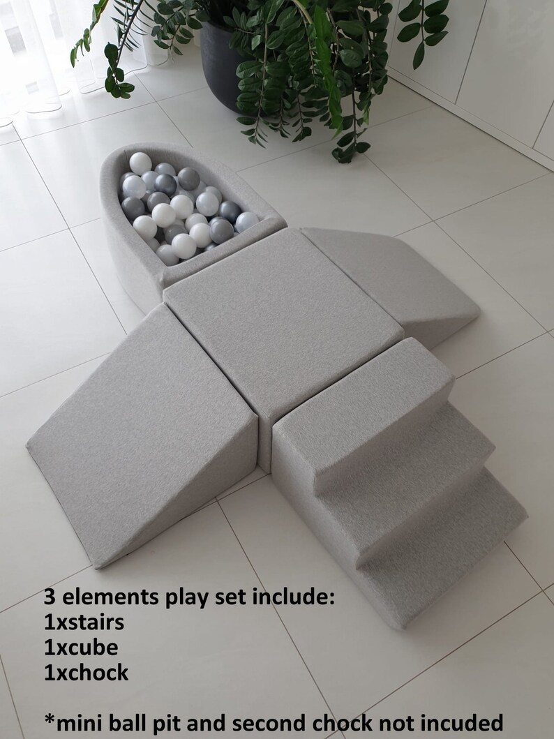 Climbing Foam Play Set With Ball Pit 100 Balls Own Color Mix Etsy