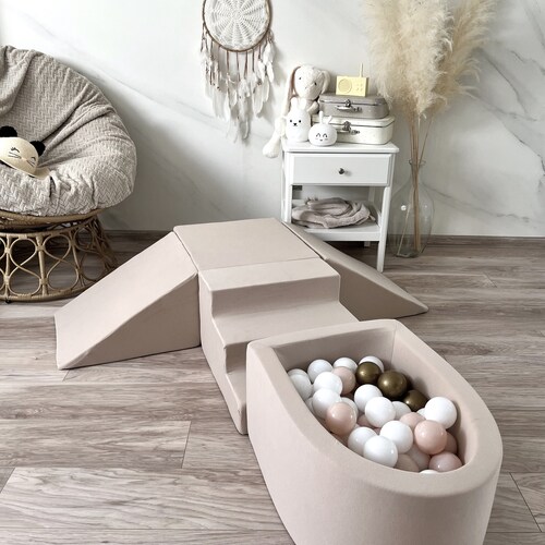 Climbing Foam Play Set With Ball Pit 100 Balls Own Color Mix Etsy UK