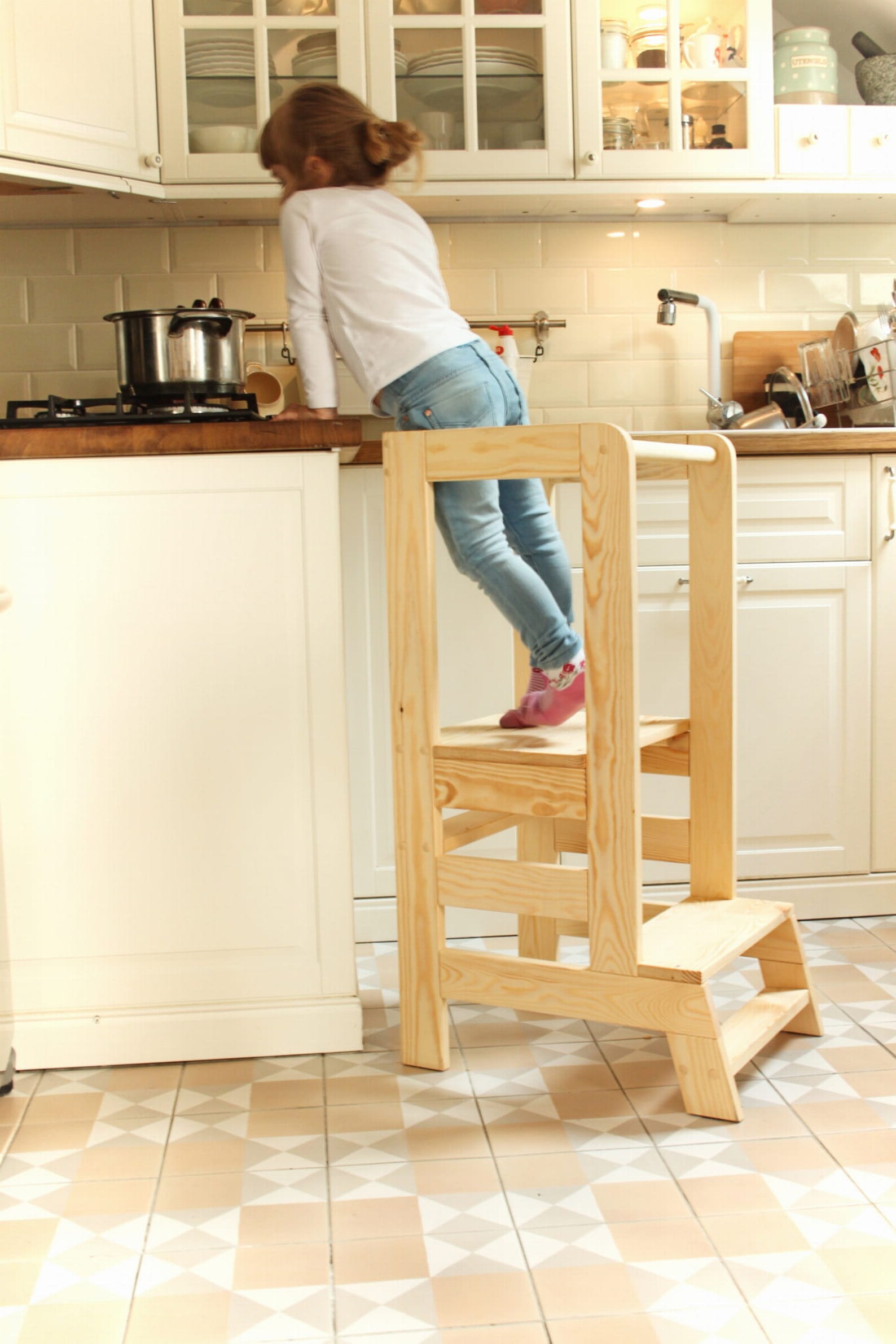 Adjustable Kitchen Helper Stool Child Kitchen Stool Etsy