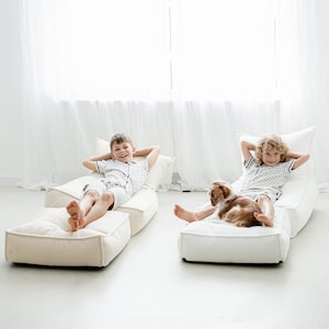 BOUCLE Bean Bag for Kids | Floor Cushion | Bean Bag Chair | Boho Lounger | Floor pouf | Big pouf for rest | Floor coushion