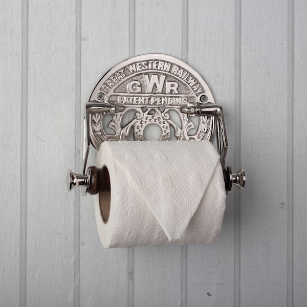 Victorian Style Toilet Roll Holder GWR Chrome Great Western Railway Bathroom Decor Traditional Toilet Paper holder