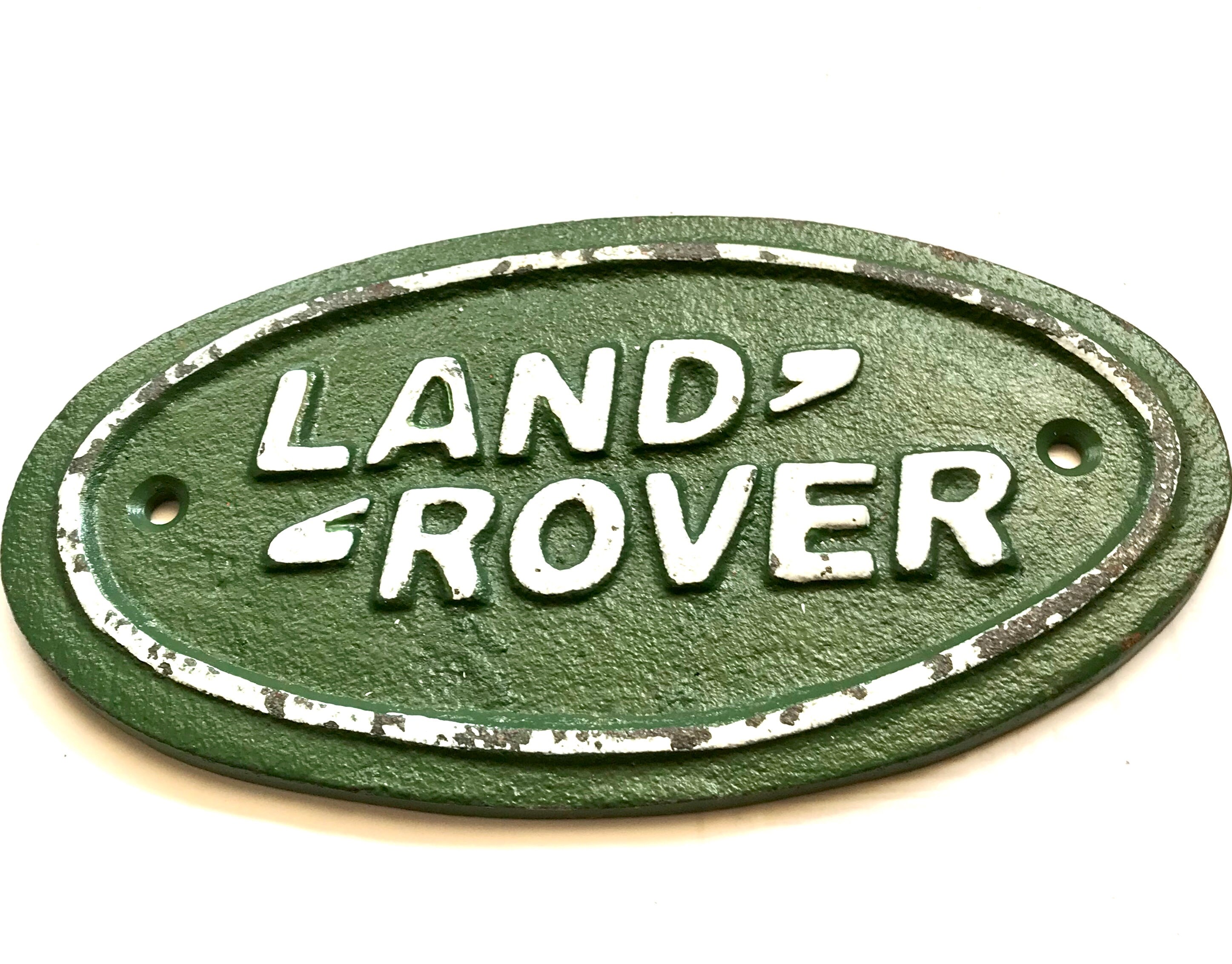 LAND ROVER Wall Sign in Cast Iron. Rustic Finish Green and Etsy