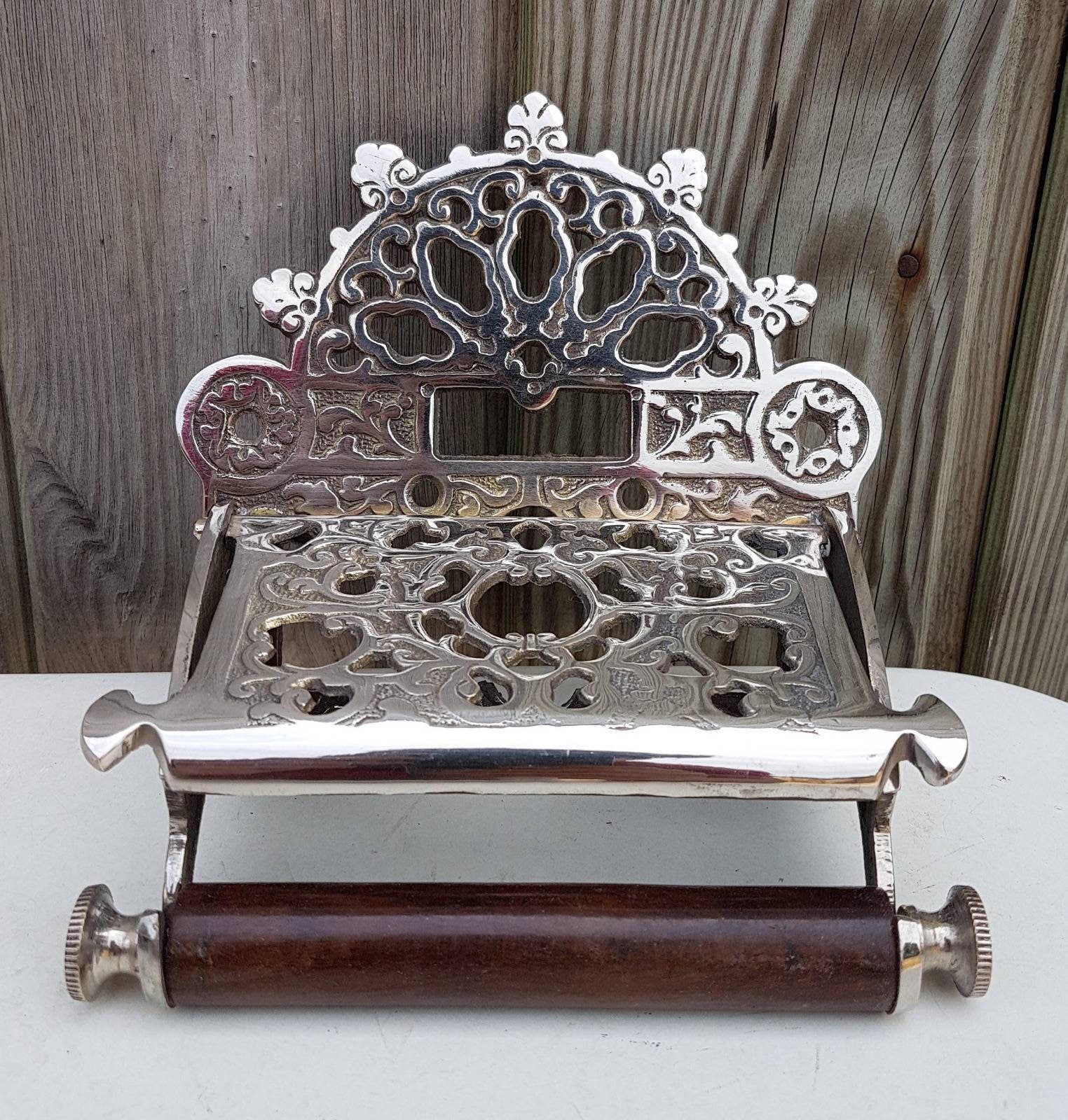 Victorian Style Brass Toilet Roll Holder in Nickel Finish Etsy