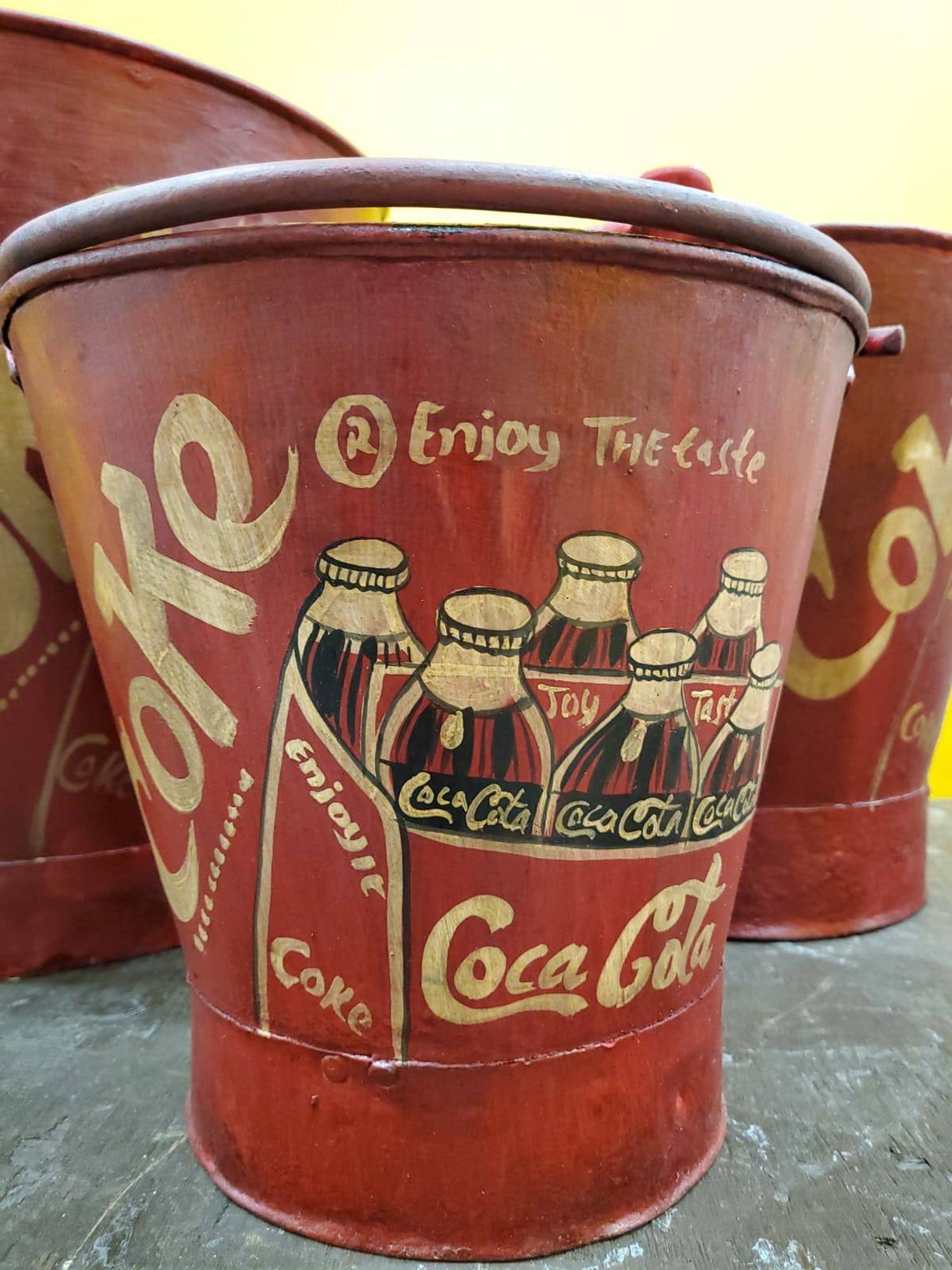 COCA COLA Rustic Ice Buckets With Distressed Paint. Beer Etsy