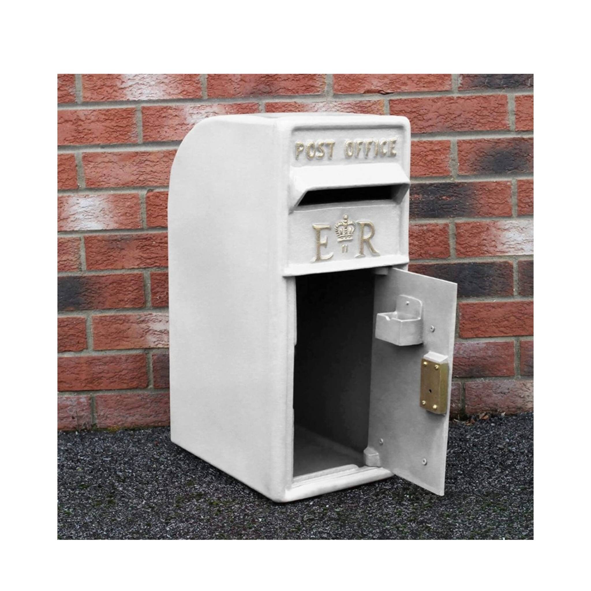 Royal Mail ER Post Box Cast Iron Mailbox White Stand/wall Etsy UK