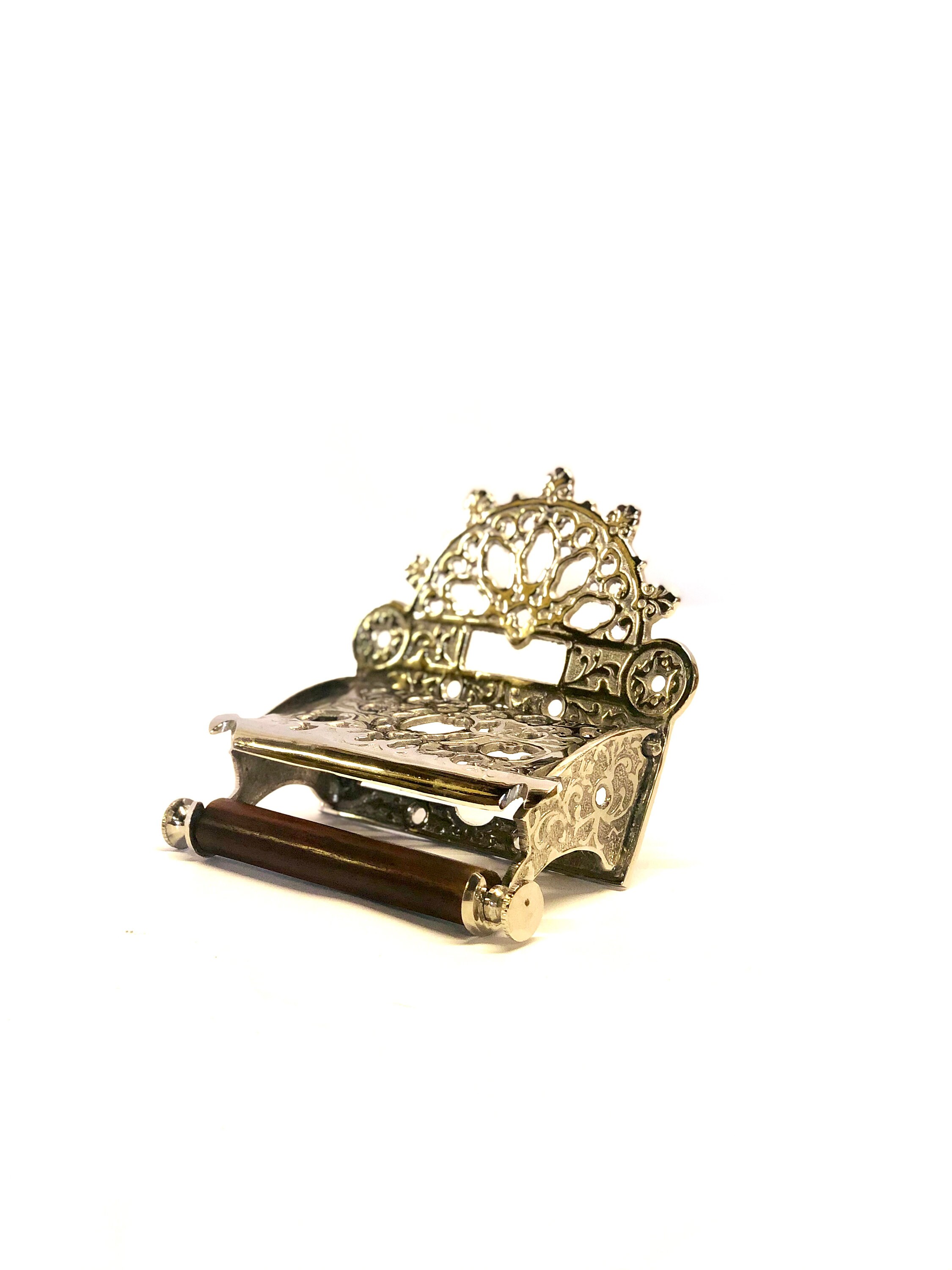 Victorian Style Toilet Roll Holder in Brass Loo Roll Holder Etsy