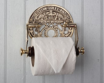 Victorian Style Toilet Roll Holder The Crown Toilet Fixture Brass with Screws Traditional Toilet Paper Holder