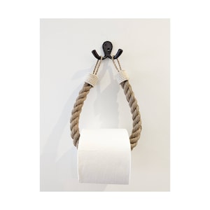Retro Style Rope Toilet Roll Holder/Towel Rail Bohemian Design, Jute Toilet Paper Holder, Bathroom Decor Nautical Christmas Gifts