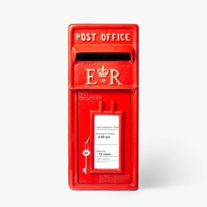 Royal Mail ER Post Box Mailbox Cast Iron Red, Wall Mounted Letterbox ...
