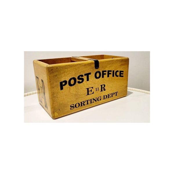 Wooden Storage Box, Post Office ER Design, Rustic Box, Letter Organiser, Letterbox Office Storage Shelves Organiser