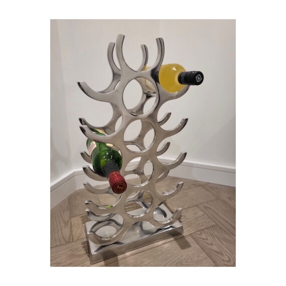 Wine Bottle Holder stand Wine Rack 15 Bottles Chrome Plated Wine