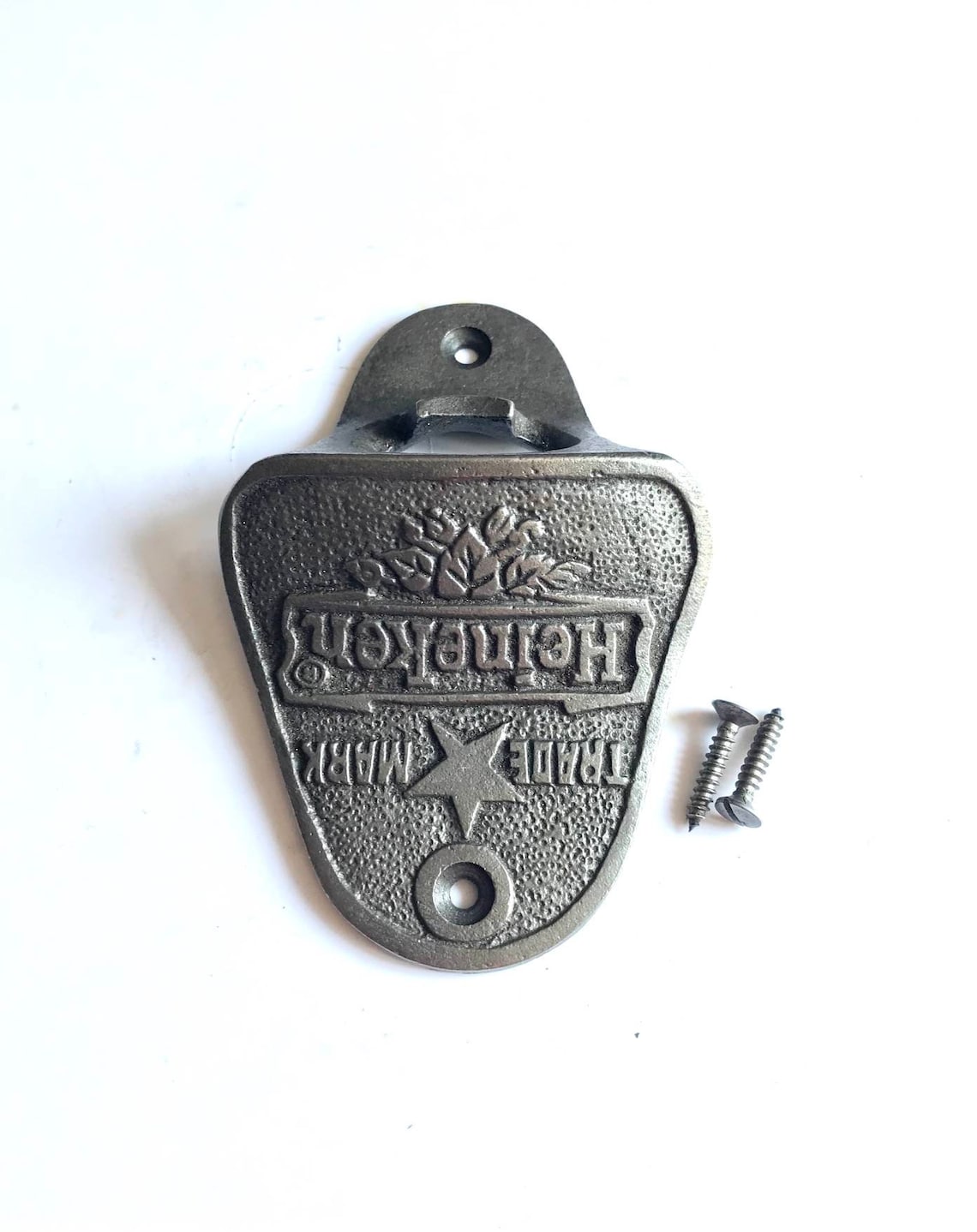 HEINEKEN Cast Iron Wall Mounted Bottle Opener. Gifts Barware Etsy