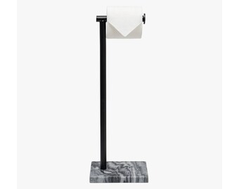 Toilet Roll Holder Freestanding with Black Marble Base, Pedestal Toilet  Paper Holder, Modern Bathroom Accessories, Toilet Paper Stand