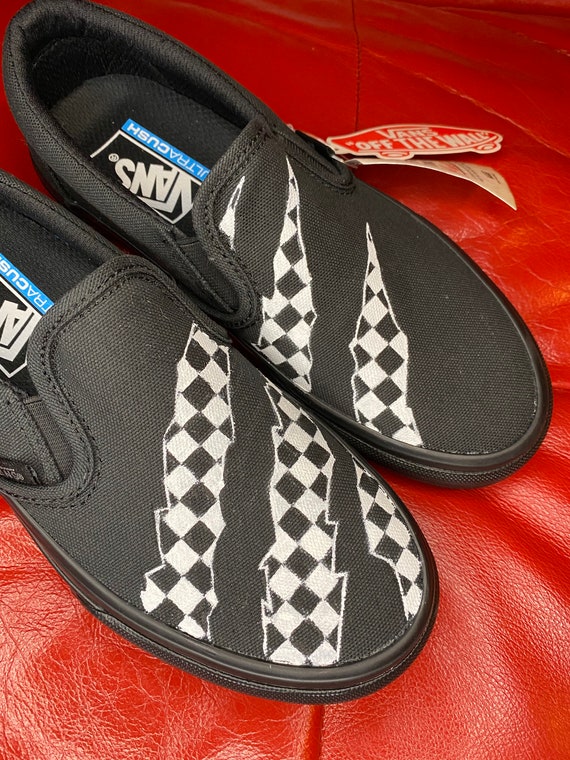 painted checkerboard vans