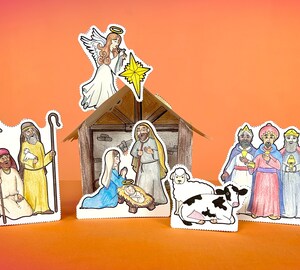 Kit Crèche De Noël En Papier 3D à Assembler - 17,8x17,8 Cm, Activité Manuelle Pour Adultes Et Famille - Décoration De Fêtes