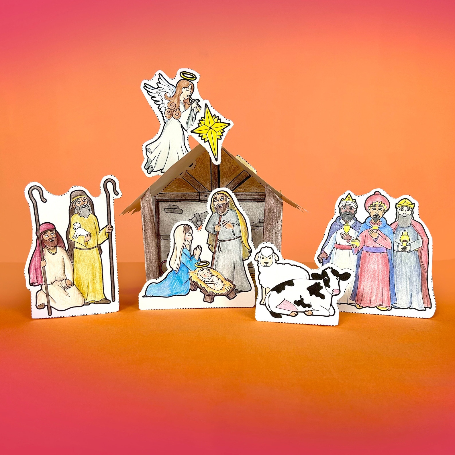 Printable 3D Christmas Nativity Scene Display Set Activity Paper ...