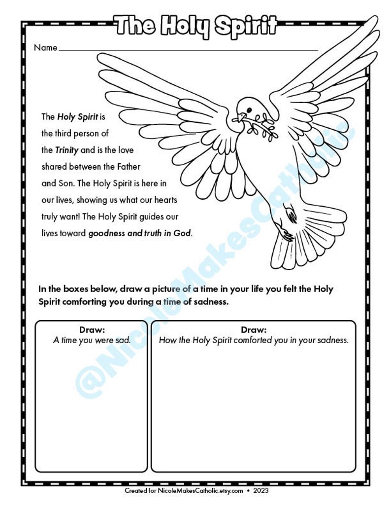 Printable Holy Spirit Worksheet Digital Download - Etsy Australia