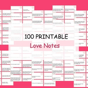 100 note d'amore PDF, cartoline di 100 giorni di note d'amore, note di San Valentino, regalo di anniversario, regalo di note di San Valentino, regalo per lei e lui