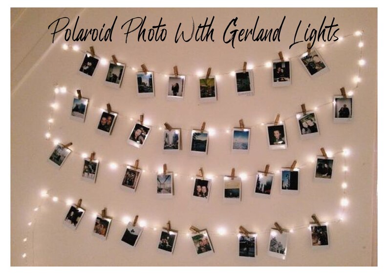 Photo String Lights Polaroid Photo With Gerland Lights Gift Etsy
