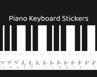 DIGITAL PRINTABLE Piano Keyboard Stickers For Beginners, Piano Educational Stickers, Piano Stickers, Klaviertastatur-Aufkleber