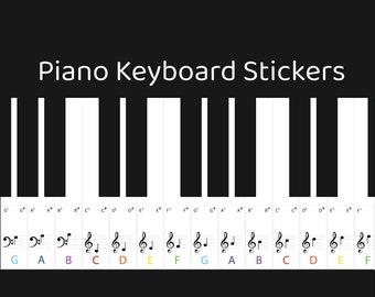 DIGITAL PRINTABLE Piano Keyboard Stickers For Beginners, Piano Educational Stickers, Piano Stickers
