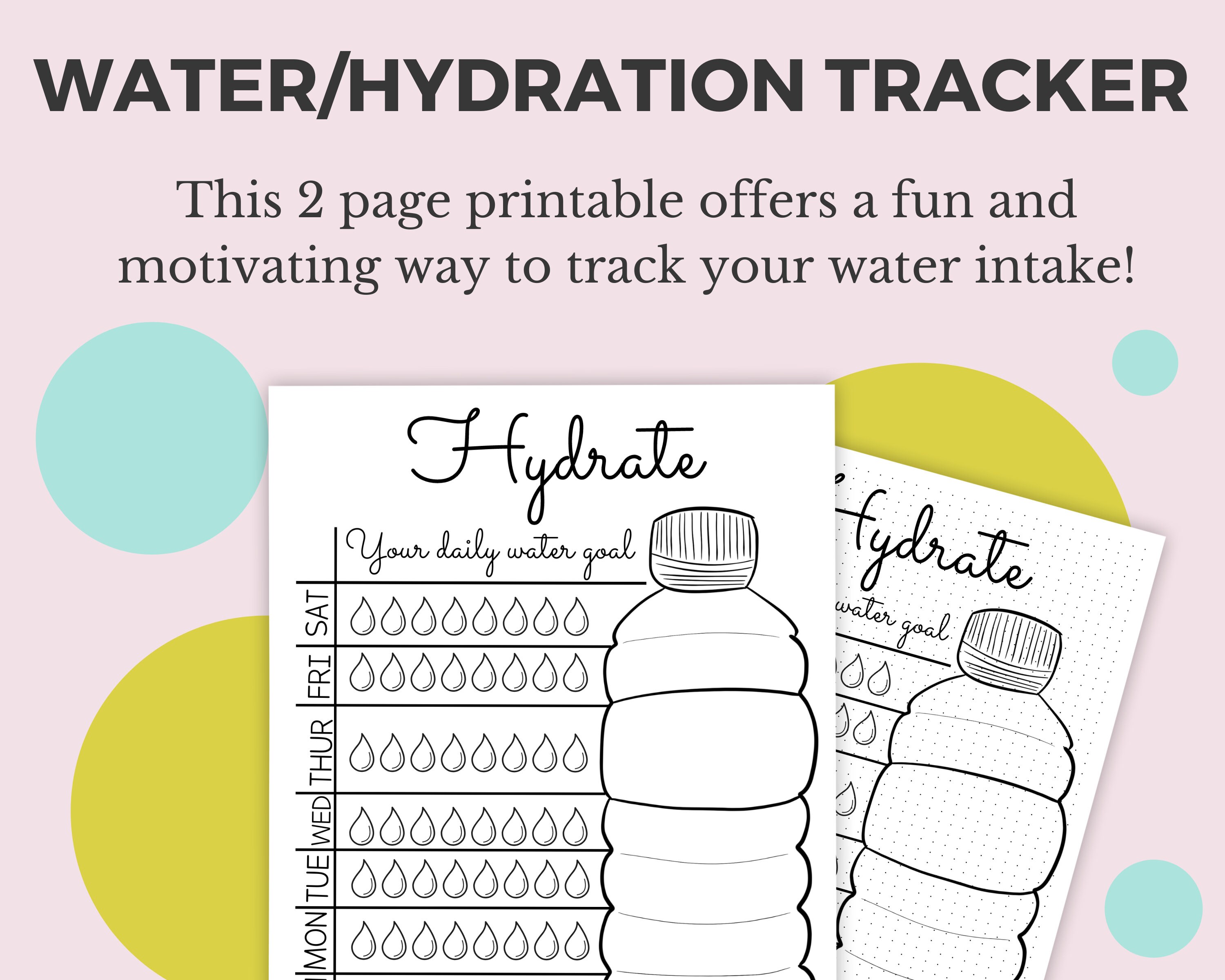 Water and Hydration Tracker Water Goal Tracker Etsy 日本